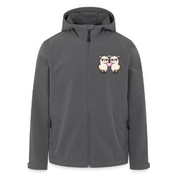 Alpaka Llama Paar Herz - Recycelte Männer Softshell-Jacke von Stanley/Stella - Anthrazit - Vorne - AI Model Male 185 light (185cm)