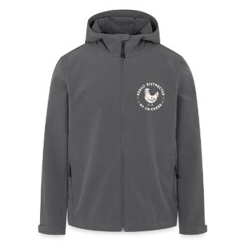 Henne Huhn Humor Lustige Bauernhoftiere - Recycelte Männer Softshell-Jacke von Stanley/Stella - Anthrazit - Vorne - AI Model Male 185 light (185cm)