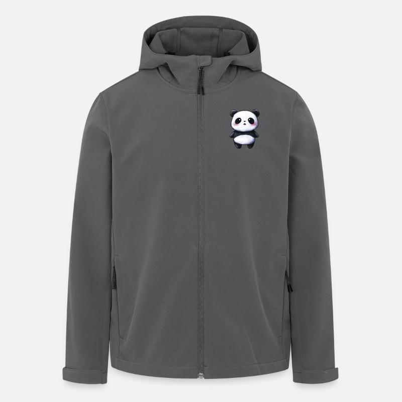 bébé panda mignon, style chibi - Veste softshell homme en polyester recyclé Stanley/Stella - charbon