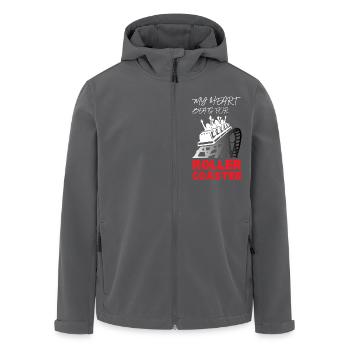 My Heart Beats for Roller Coaster - Recycelte Männer Softshell-Jacke von Stanley/Stella - Anthrazit - Vorne - AI Model Male 185 light (185cm)