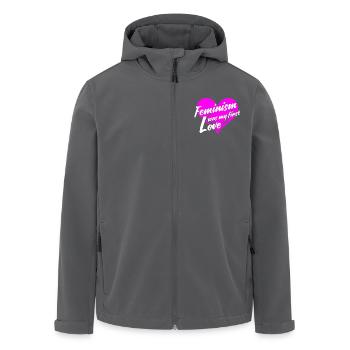 feminism was my first love - Recycelte Männer Softshell-Jacke von Stanley/Stella - Anthrazit - Vorne - AI Model Male 185 light (185cm)