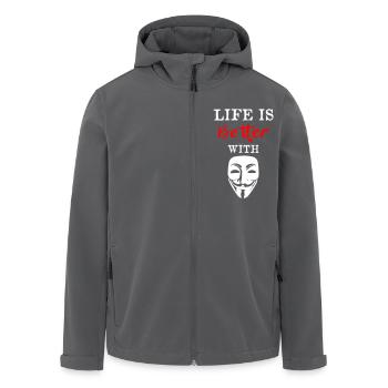 Life Is Better With Anonymous - Recycelte Männer Softshell-Jacke von Stanley/Stella - Anthrazit - Vorne - AI Model Male 185 light (185cm)