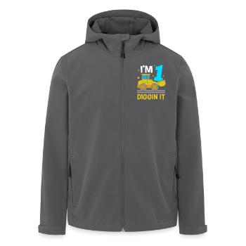 Baustelle Kindergeburtstag - Recycelte Männer Softshell-Jacke von Stanley/Stella - Anthrazit - Vorne - AI Model Male 185 light (185cm)