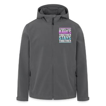 Rave Raver Techno music Techno bass Mischpult - Recycelte Männer Softshell-Jacke von Stanley/Stella - Anthrazit - Vorne - AI Model Male 185 light (185cm)