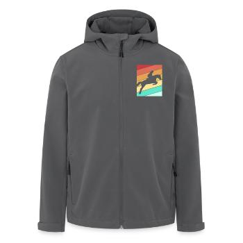 Springreiten Springpferd - Recycelte Männer Softshell-Jacke von Stanley/Stella - Anthrazit - Vorne - AI Model Male 185 light (185cm)