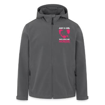 Springreiten Springpferd - Recycelte Männer Softshell-Jacke von Stanley/Stella - Anthrazit - Vorne - AI Model Male 185 light (185cm)