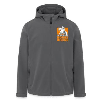 Springreiten Springpferd - Recycelte Männer Softshell-Jacke von Stanley/Stella - Anthrazit - Vorne - AI Model Male 185 light (185cm)
