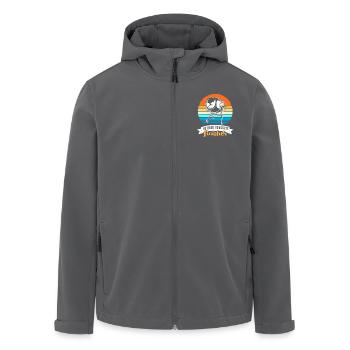 Beton Betonfertiger Betonmischer - Recycelte Männer Softshell-Jacke von Stanley/Stella - Anthrazit - Vorne - AI Model Male 185 light (185cm)