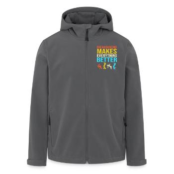 Breakdance - Recycelte Männer Softshell-Jacke von Stanley/Stella - Anthrazit - Vorne - AI Model Male 185 light (185cm)