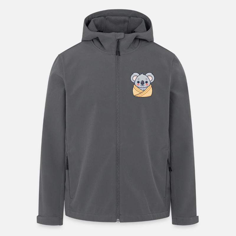 Koala-Pastell-Cozy Cocoon - Recycelte Männer Softshell-Jacke von Stanley/Stella - Anthrazit