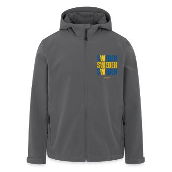 Flagge von Schweden, schwedischer Stolz - Recycelte Männer Softshell-Jacke von Stanley/Stella - Anthrazit - Vorne - AI Model Male 185 light (185cm)