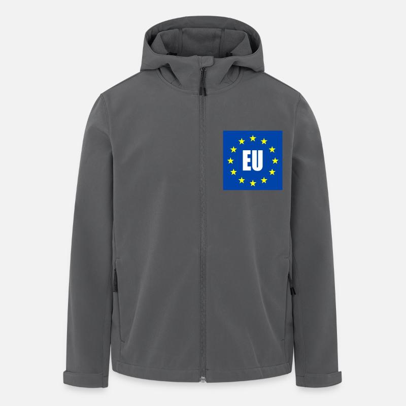 Drapeau de l’UE - Veste softshell homme en polyester recyclé Stanley/Stella - charbon