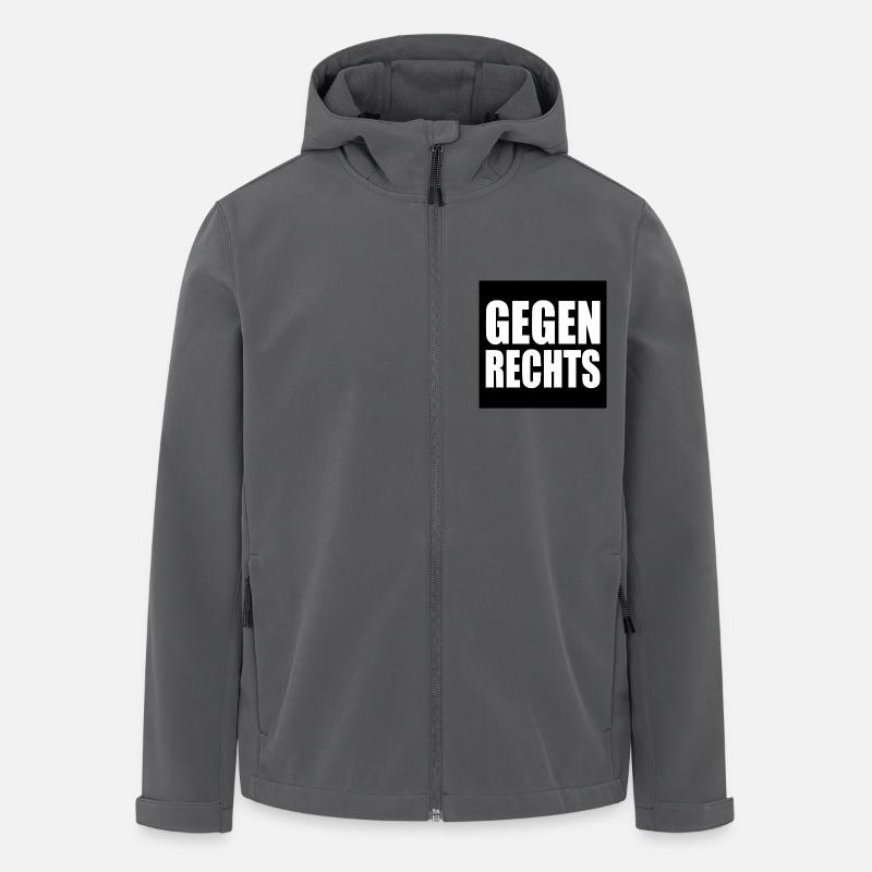 Gegen rechts - Recycelte Männer Softshell-Jacke von Stanley/Stella - Anthrazit