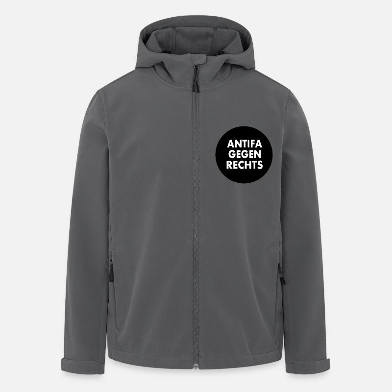Antifa gegen rechts - Recycelte Männer Softshell-Jacke von Stanley/Stella - Anthrazit