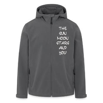 The Sun, Moon, Stars & You - Men’s Recycled Softshell Jacket by Stanley/Stella - anthracite - Front - AI Model Male 185 light (185cm)