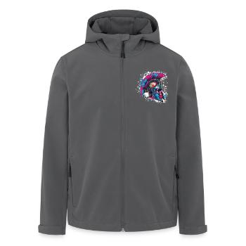 Spartaner Totenkopf Gladiator - Recycelte Männer Softshell-Jacke von Stanley/Stella - Anthrazit - Vorne - AI Model Male 185 light (185cm)