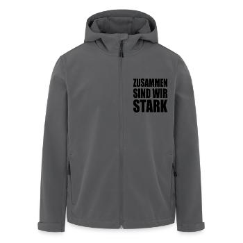 zusammen sind wir stark - Recycelte Männer Softshell-Jacke von Stanley/Stella - Anthrazit - Vorne - AI Model Male 185 light (185cm)