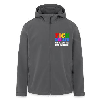 fick die afd und fick dich dass du sie gewählt has - Recycelte Männer Softshell-Jacke von Stanley/Stella - Anthrazit - Vorne - AI Model Male 185 light (185cm)
