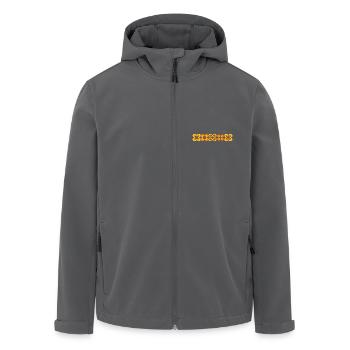 70er Jahre Blume Muster - Recycelte Männer Softshell-Jacke von Stanley/Stella - Anthrazit - Vorne - AI Model Male 185 light (185cm)