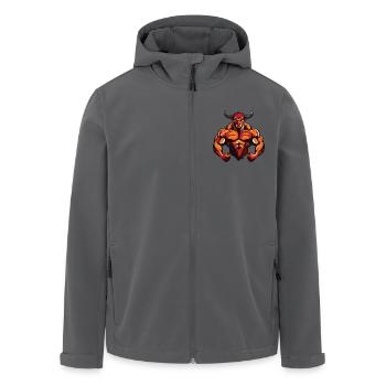 Bulle Stier Muskeln - Recycelte Männer Softshell-Jacke von Stanley/Stella - Anthrazit - Vorne - AI Model Male 185 light (185cm)