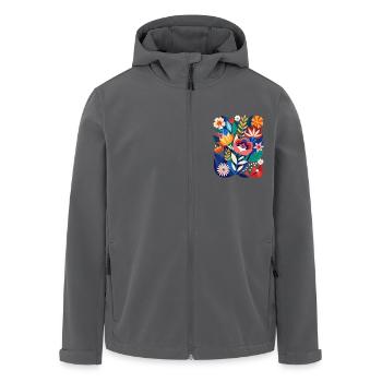 Blumen - Frühling - Sommer - Blüten - Recycelte Männer Softshell-Jacke von Stanley/Stella - Anthrazit - Vorne - AI Model Male 185 light (185cm)