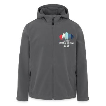 Alpen Überquerung 2025 - Fahrrad Wandern Routen - Recycelte Männer Softshell-Jacke von Stanley/Stella - Anthrazit - Vorne - AI Model Male 185 light (185cm)