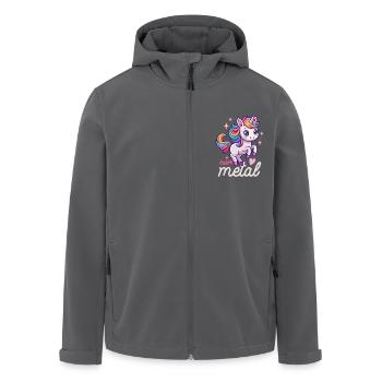 Einhorn Death Metal - Heavy Metal - Spruch - Recycelte Männer Softshell-Jacke von Stanley/Stella - Anthrazit - Vorne - AI Model Male 185 light (185cm)