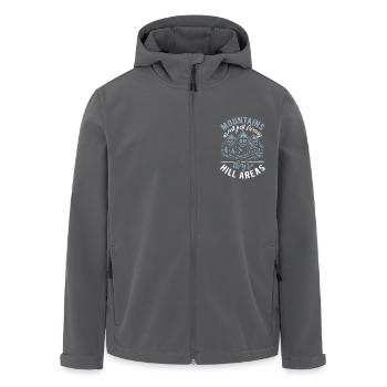 Mountains are hill areas - hilarious pun - Recycelte Männer Softshell-Jacke von Stanley/Stella - Anthrazit - Vorne - AI Model Male 185 light (185cm)