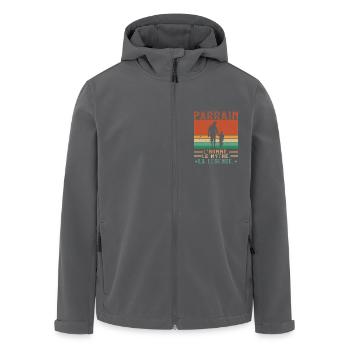 Pate, Mann, Mythos, Legende - Recycelte Männer Softshell-Jacke von Stanley/Stella - Anthrazit - Vorne - AI Model Male 185 light (185cm)