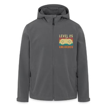 Stufe 25 Komplettes Vintage-Geburtstagsgeschenk - Recycelte Männer Softshell-Jacke von Stanley/Stella - Anthrazit - Vorne - AI Model Male 185 light (185cm)