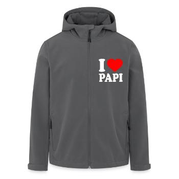 I love papi - Recycelte Männer Softshell-Jacke von Stanley/Stella - Anthrazit - Vorne - AI Model Male 185 light (185cm)