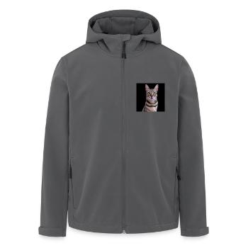 Katze Katzen - Recycelte Männer Softshell-Jacke von Stanley/Stella - Anthrazit - Vorne - AI Model Male 185 light (185cm)