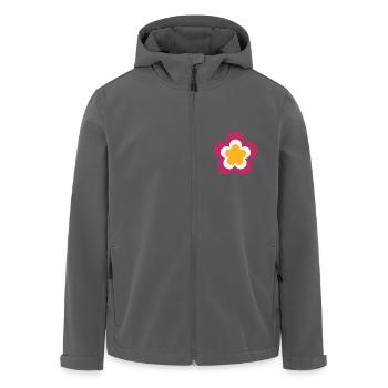 70er Jahre Blume Muster violett, Fasching, - Recycelte Männer Softshell-Jacke von Stanley/Stella - Anthrazit - Vorne - AI Model Male 185 light (185cm)