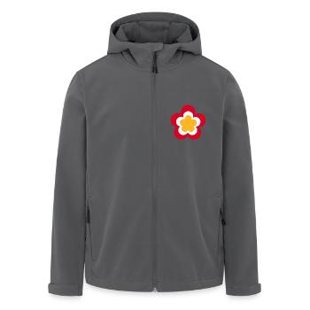 70er Jahre Blume Muster rot - Recycelte Männer Softshell-Jacke von Stanley/Stella - Anthrazit - Vorne - AI Model Male 185 light (185cm)