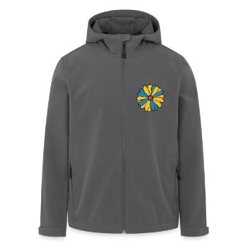 Blume dunkelblau blaue Blume Blumen blau-gelb - Recycelte Männer Softshell-Jacke von Stanley/Stella - Anthrazit - Vorne - AI Model Male 185 light (185cm)
