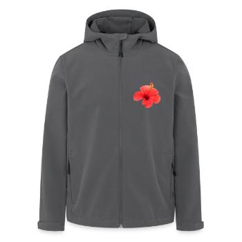 Blume rot rote Blumen rot rote Blumen Hibiskus - Recycelte Männer Softshell-Jacke von Stanley/Stella - Anthrazit - Vorne - AI Model Male 185 light (185cm)