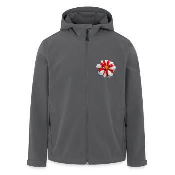 Blume weiß rot rote Blume Blumen rot weiße Blumen - Recycelte Männer Softshell-Jacke von Stanley/Stella - Anthrazit - Vorne - AI Model Male 185 light (185cm)