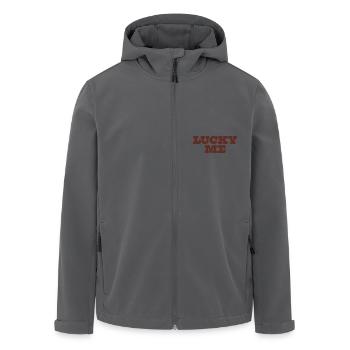 Lucky Me – Retro Y2K Vibes – Brown - Men’s Recycled Softshell Jacket by Stanley/Stella - anthracite - Front - AI Model Male 185 light (185cm)