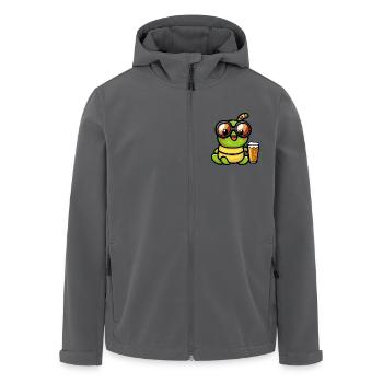 Wurm Apres Ski Bier Comic - Recycelte Männer Softshell-Jacke von Stanley/Stella - Anthrazit - Vorne - AI Model Male 185 light (185cm)