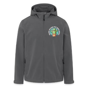 AUSSEN SCHARF, INNEN MÜDE - Recycelte Männer Softshell-Jacke von Stanley/Stella - Anthrazit - Vorne - AI Model Male 185 light (185cm)