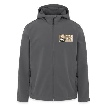 GLAUB MIR, BOHNE, DAS GETAN - Recycelte Männer Softshell-Jacke von Stanley/Stella - Anthrazit - Vorne - AI Model Male 185 light (185cm)