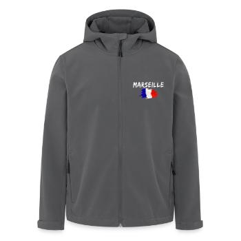 Marseille Frankreich Flagge Stadt Marseille - Recycelte Männer Softshell-Jacke von Stanley/Stella - Anthrazit - Vorne - AI Model Male 185 light (185cm)