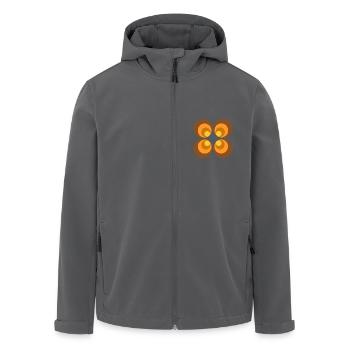 70er Jahre Blume Muster - Recycelte Männer Softshell-Jacke von Stanley/Stella - Anthrazit - Vorne - AI Model Male 185 light (185cm)