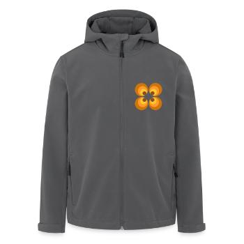 70er Jahre Blume Muster - Recycelte Männer Softshell-Jacke von Stanley/Stella - Anthrazit - Vorne - AI Model Male 185 light (185cm)
