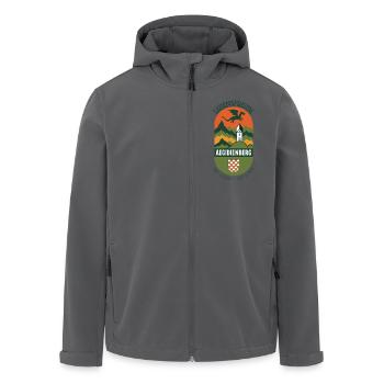 Lebensfreude Aegidienberg unten verbürgt geliefert - Recycelte Männer Softshell-Jacke von Stanley/Stella - Anthrazit - Vorne - AI Model Male 185 light (185cm)