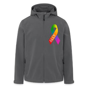 Queer Regenbogen Schleife Friedenszeichen - Recycelte Männer Softshell-Jacke von Stanley/Stella - Anthrazit - Vorne - AI Model Male 185 light (185cm)