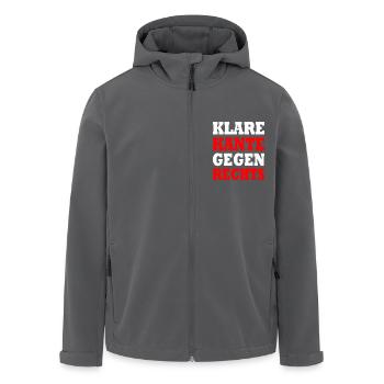 klare kante gegen rechts - Recycelte Männer Softshell-Jacke von Stanley/Stella - Anthrazit - Vorne - AI Model Male 185 light (185cm)