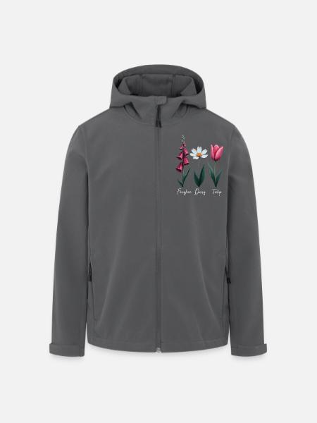 Fingerhut Gänseblümchen Tulpe Blumen - Recycelte Männer Softshell-Jacke von Stanley/Stella - Anthrazit