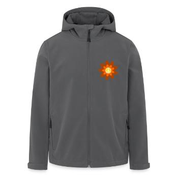 70er Jahre Blume Muster Hippie Festival Kostüm - Recycelte Männer Softshell-Jacke von Stanley/Stella - Anthrazit - Vorne - AI Model Male 185 light (185cm)