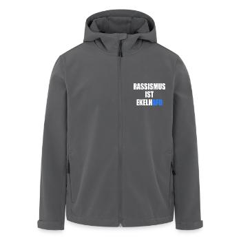 rassismus ist ekelhafd - Recycelte Männer Softshell-Jacke von Stanley/Stella - Anthrazit - Vorne - AI Model Male 185 light (185cm)